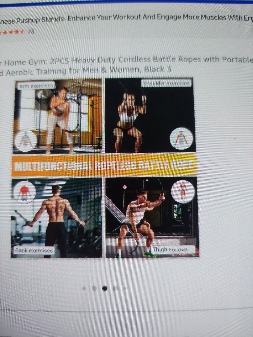 NEW Weighted Ropeless Battle Ropes, for Home/Gym Black - Picture 5 of 7